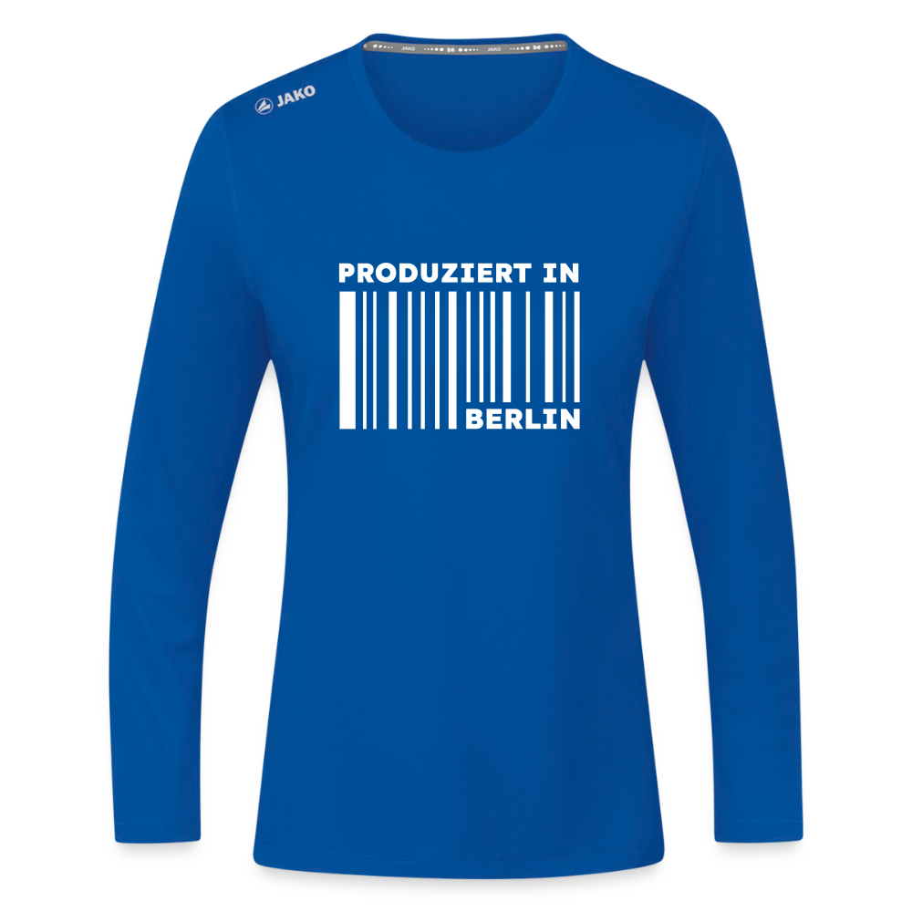 PRODUZIERT IN BERLIN - Frauen Sport Langarmshirt - Royalblau