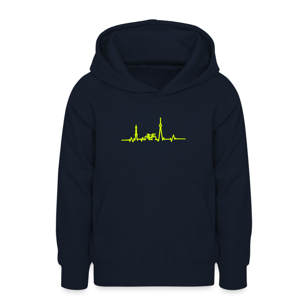 Herzschlag für Fahrradfahrer - Teenager Hoodie - Navy