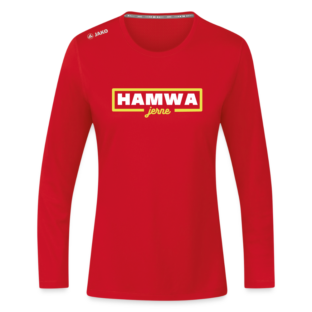 hamwa - Frauen Sport Langarmshirt - Rot