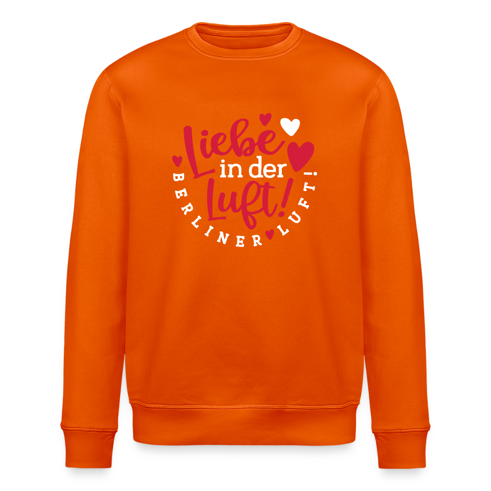 Liebe in der Luft! Berliner Luft! - Unisex Bio Sweatshirt - Tieforange