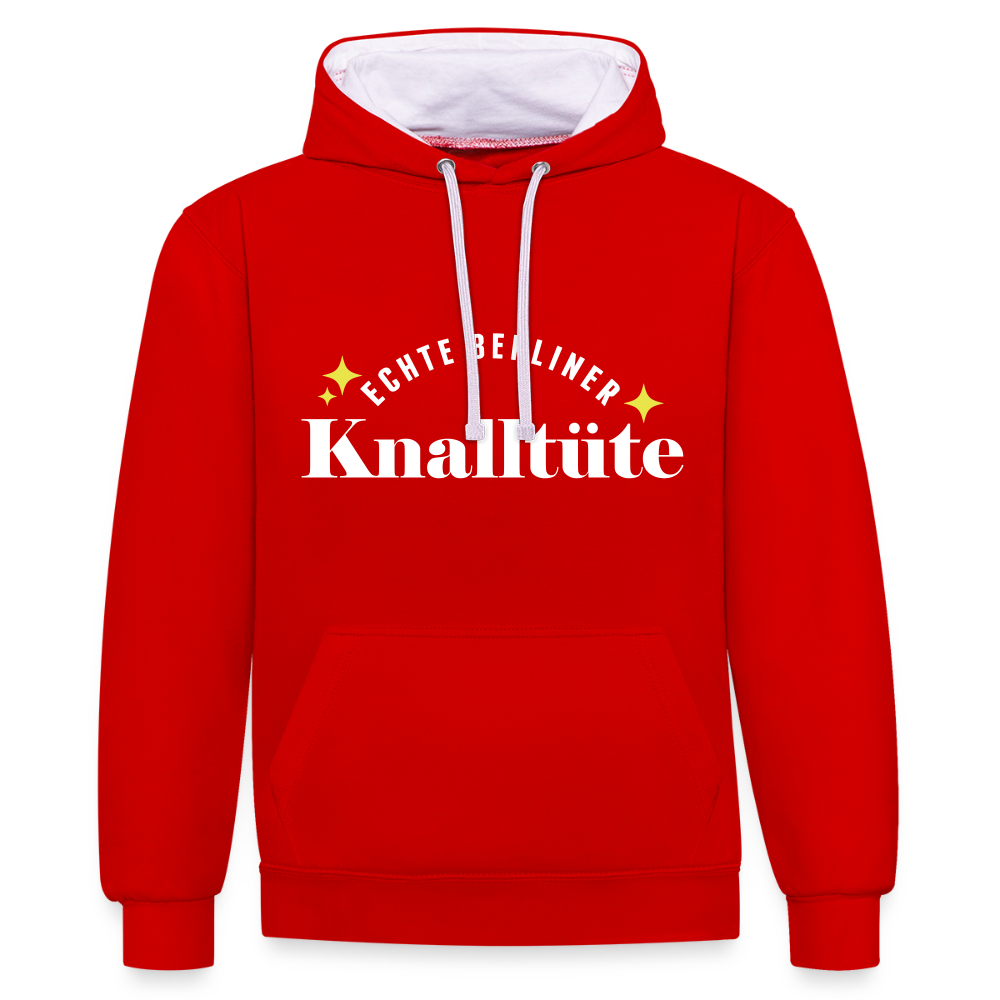 Echte Berliner Knalltüte - Kontrast Hoodie - Rot/Weiß