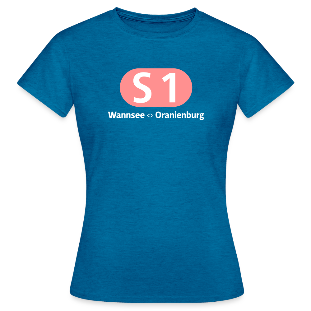 S1 - Frauen Premium T-Shirt - Antikblaues Saphir meliert
