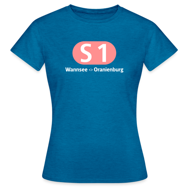 S1 - Frauen Premium T-Shirt - Antikblaues Saphir meliert