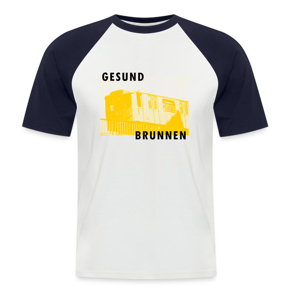 Gesundbrunnen Metro - Männer Baseball T-Shirt - Weiß/Navy