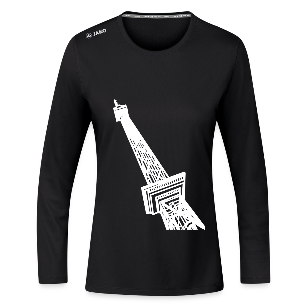 Der Funkturm - Frauen Sport Langarmshirt - Schwarz
