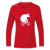 Fahrradbär - Frauen Sport Langarmshirt - Rot
