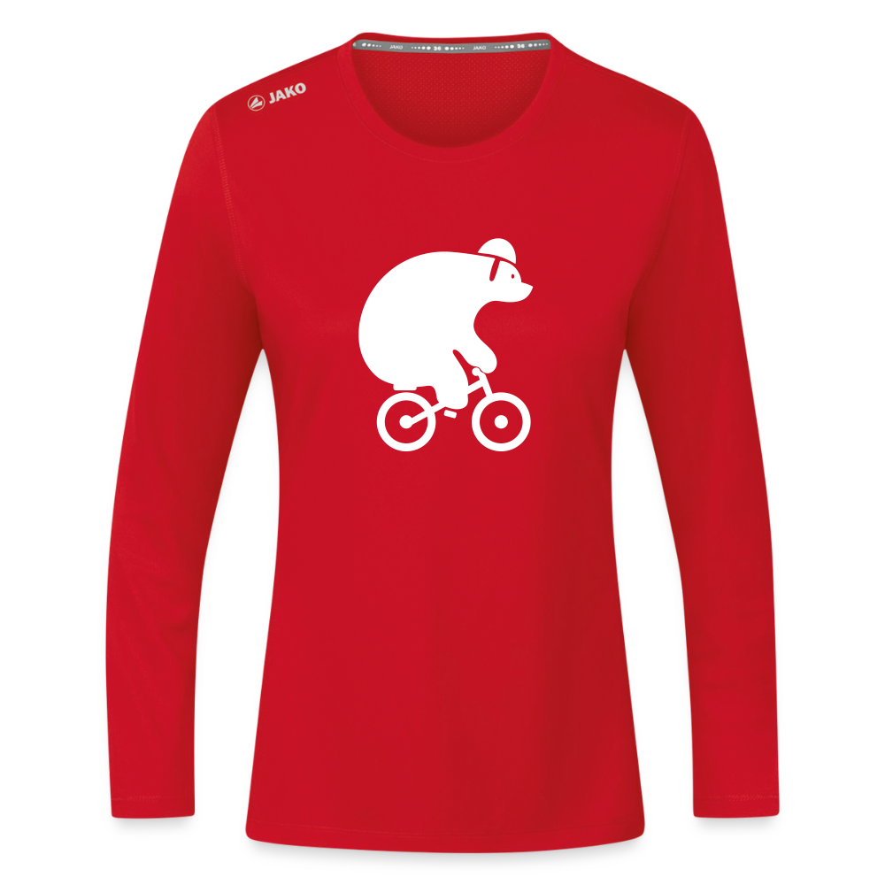 Fahrradbär - Frauen Sport Langarmshirt - Rot