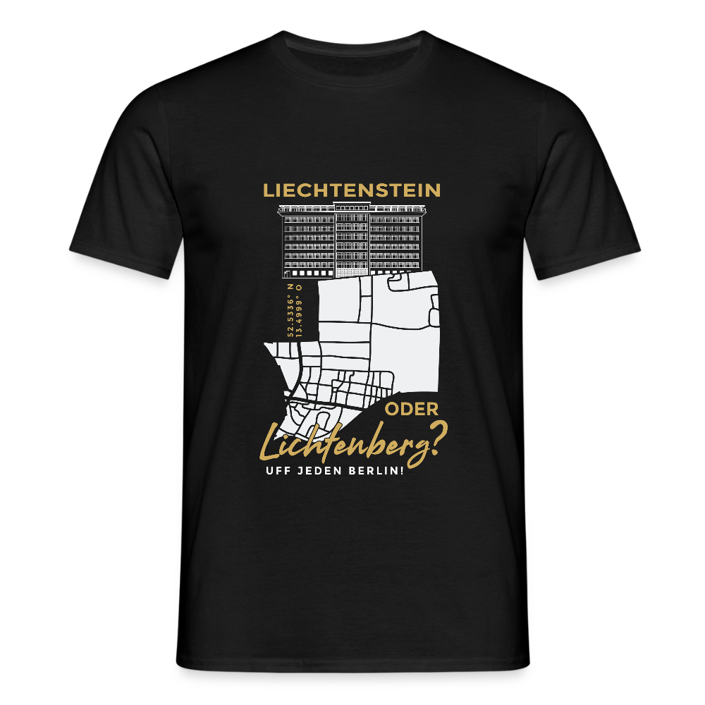 Liechtenstein oder Lichtenberg - Männer Premium T-Shirt - Schwarz