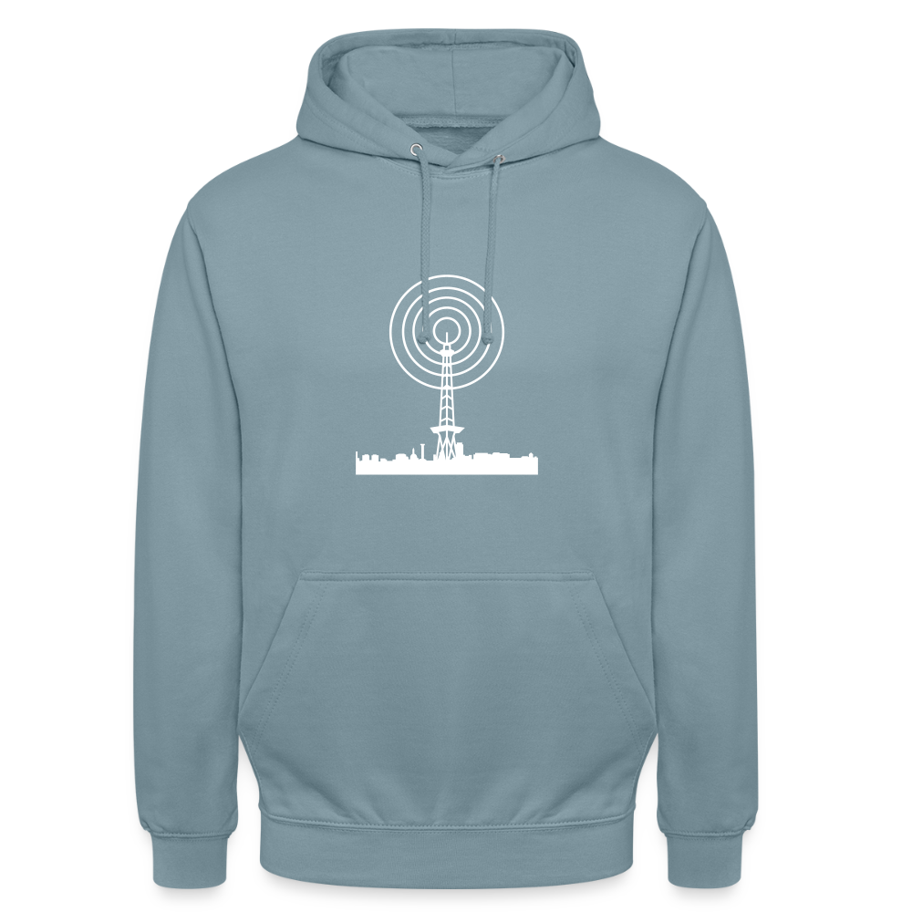 Funkturm im Fokus - Unisex Hoodie - Nebelblau