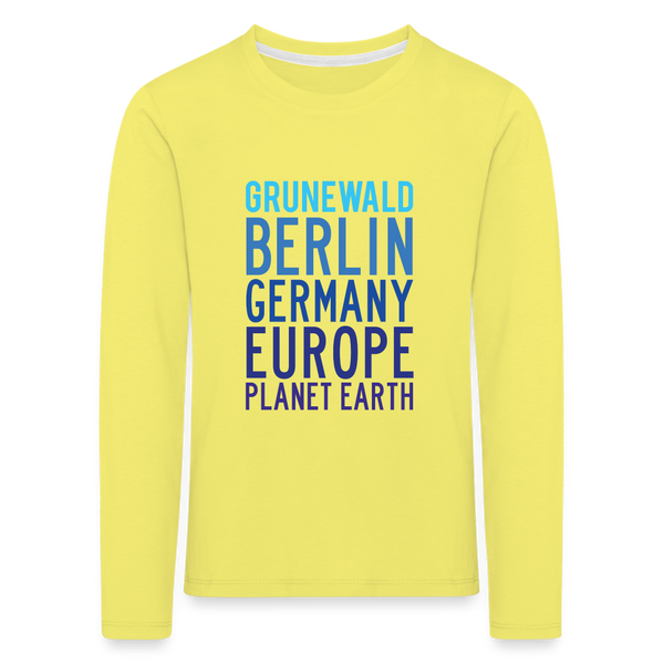 Grunewald Planet Earth - Kinder Langarmshirt - Gelb