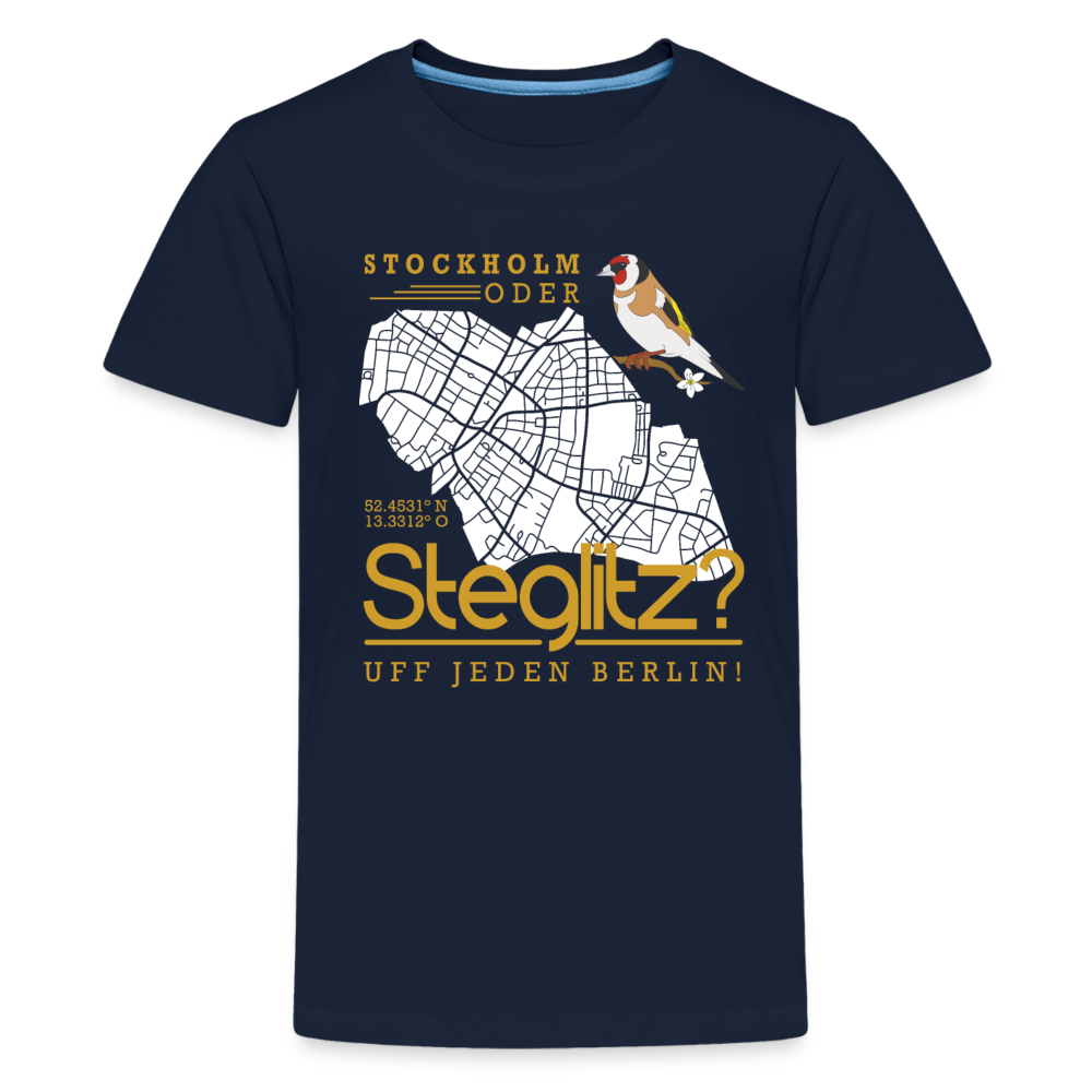 Stockholm oder Steglitz - Teenager Premium T-Shirt - Navy