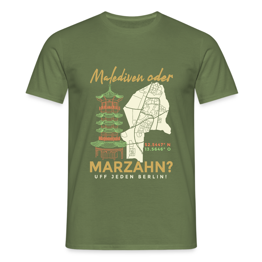 Malediven Oder Marzahn - Männer Premium T-Shirt - Militärgrün