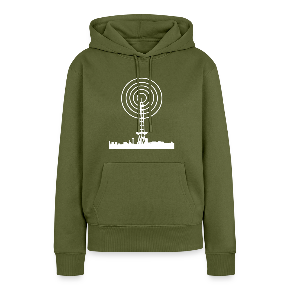 Funkturm im Fokus - Frauen Premium Hoodie - Khaki