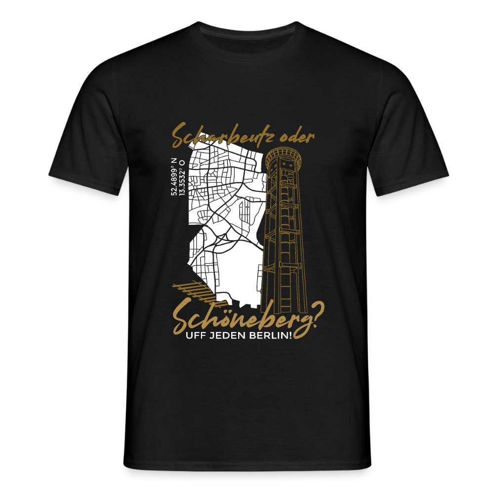 Scharbeutz oder Schöneberg - Männer Premium T-Shirt - Schwarz