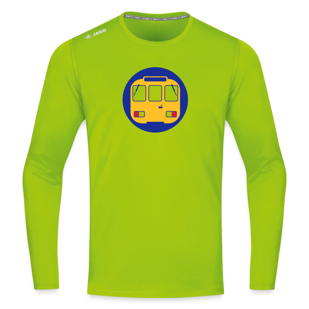 U-Bahntunnel - Männer Sport Langamshirt - Neongrün