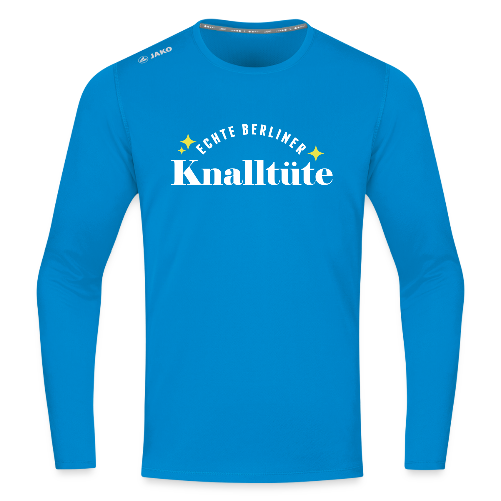 Knalltüte - Männer Sport Langamshirt - Saphirblau