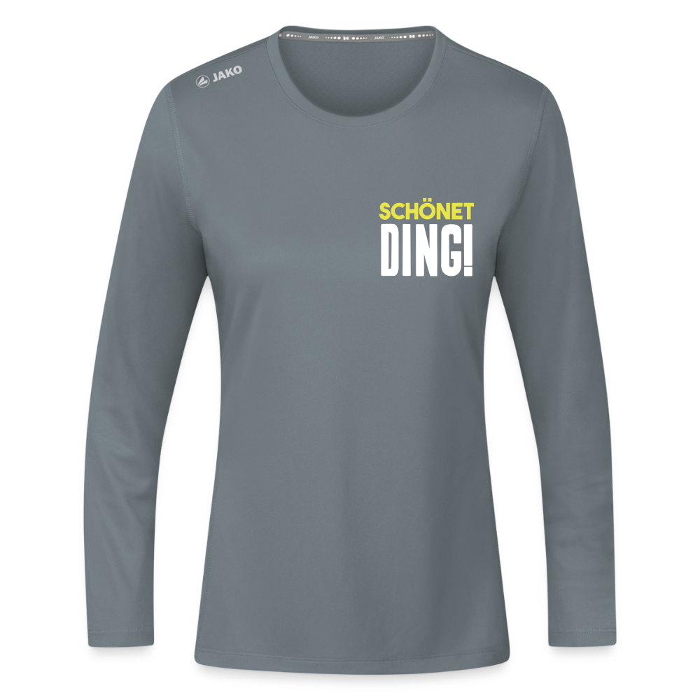 schönet Ding! - Frauen Sport Langarmshirt - Grau
