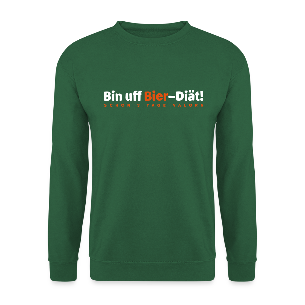 Bin uff Bier-Diät! (schon 3 Tage valorn) - Unisex Pullover - Grün