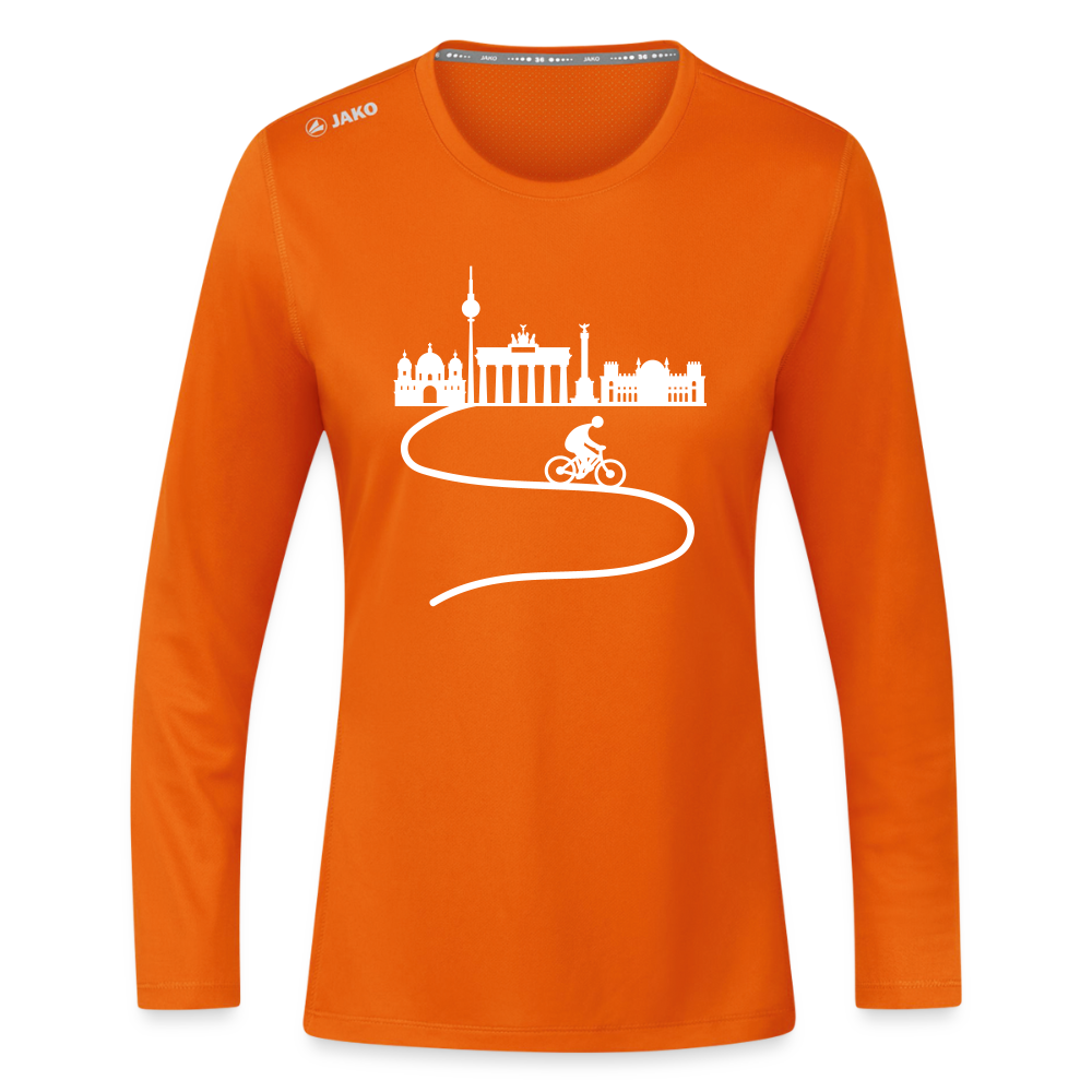 Aus der Stadt - Frauen Sport Langarmshirt - Neonorange