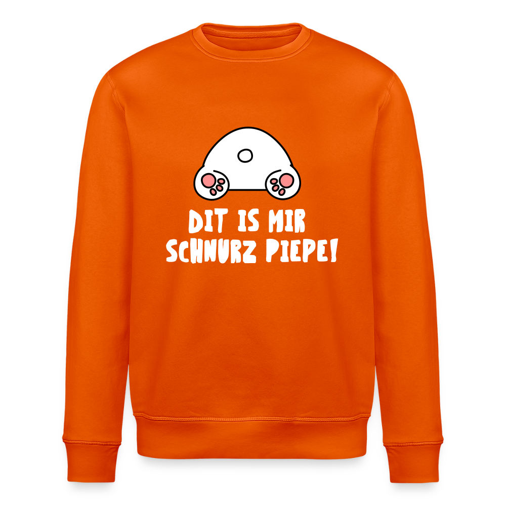 Dit is mir Schnurz Piepe - Unisex Bio Sweatshirt - Tieforange