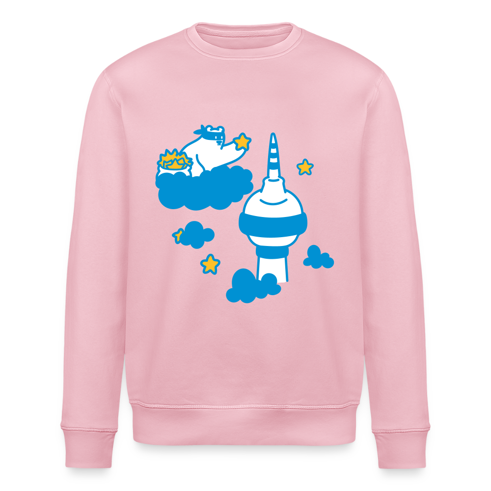 Berliner Bär bei Nacht - Unisex Bio Sweatshirt - Hellrosa