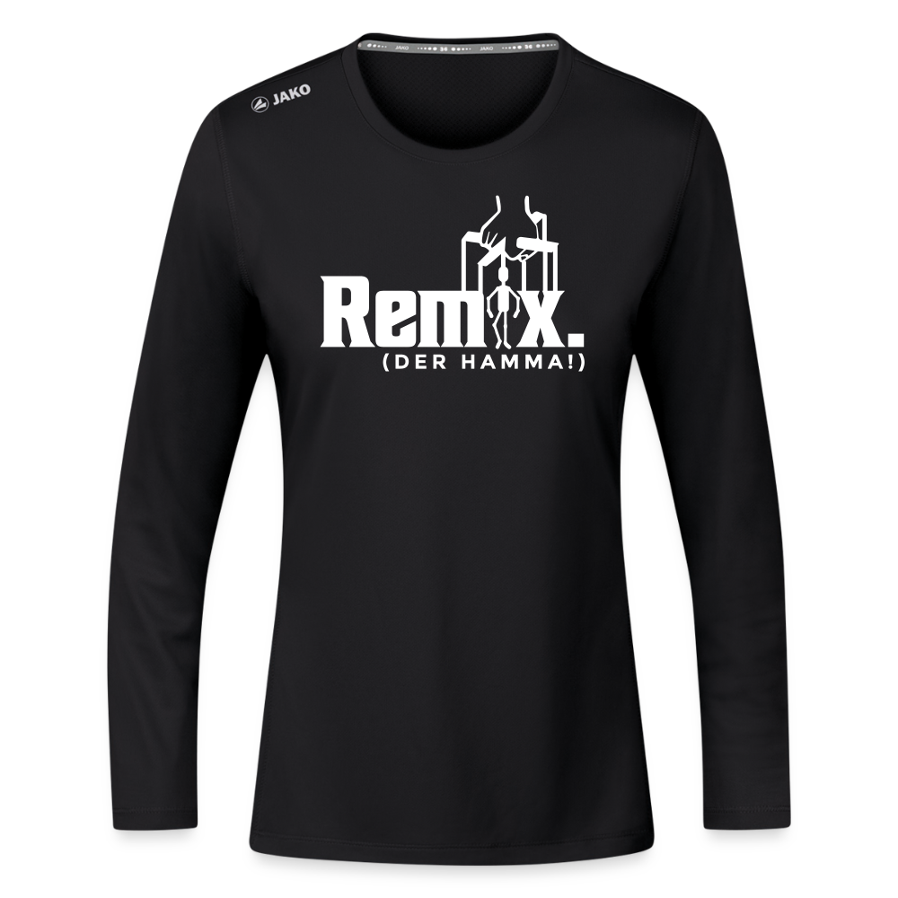 Remix. - Frauen Sport Langarmshirt - Schwarz