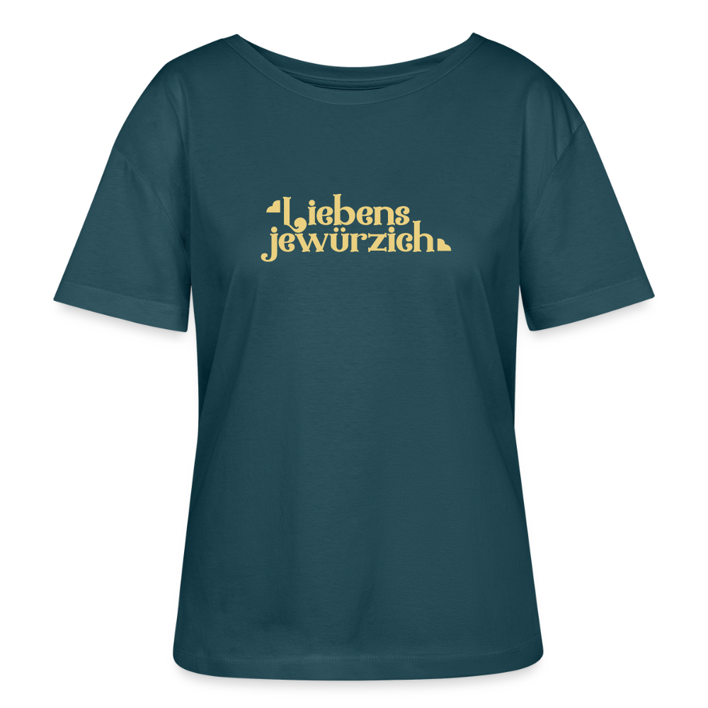 Liebensjewürzich - Relaxed Rundhals Frauen Bio-T-Shirt - Dunkles Petrol