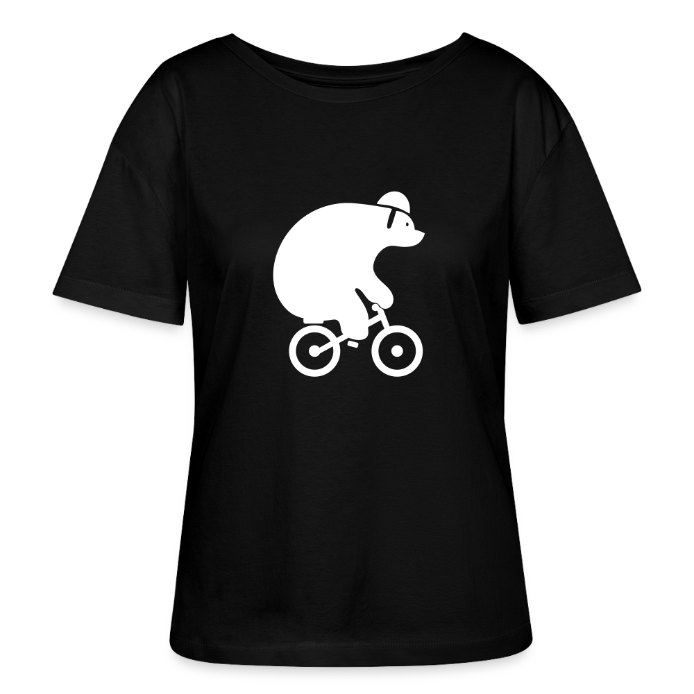 Fahrradbär - Relaxed Rundhals Frauen Bio-T-Shirt - Schwarz