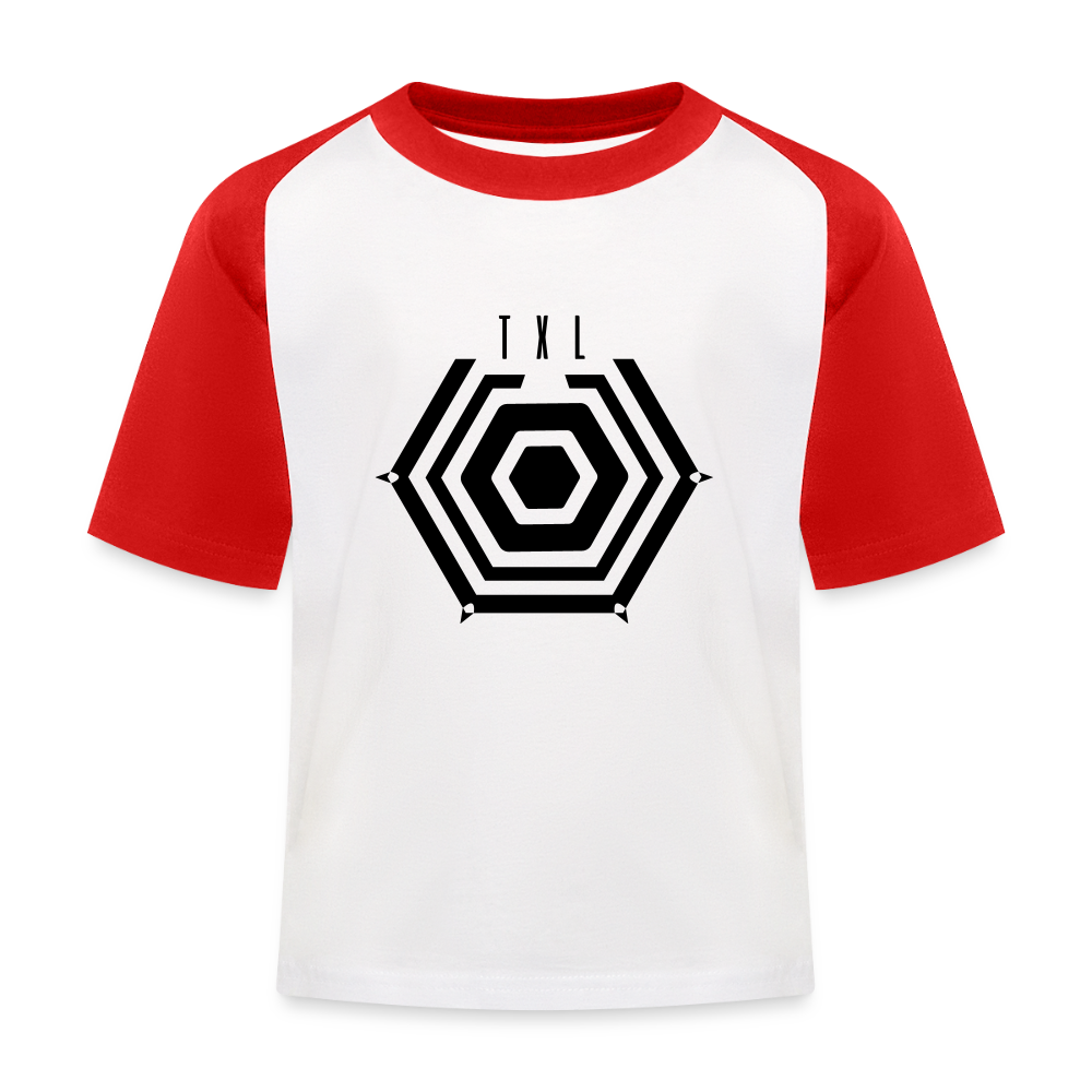 Tegel TXL Umrisse - Kinder Baseball T-Shirt - Weiß/Rot