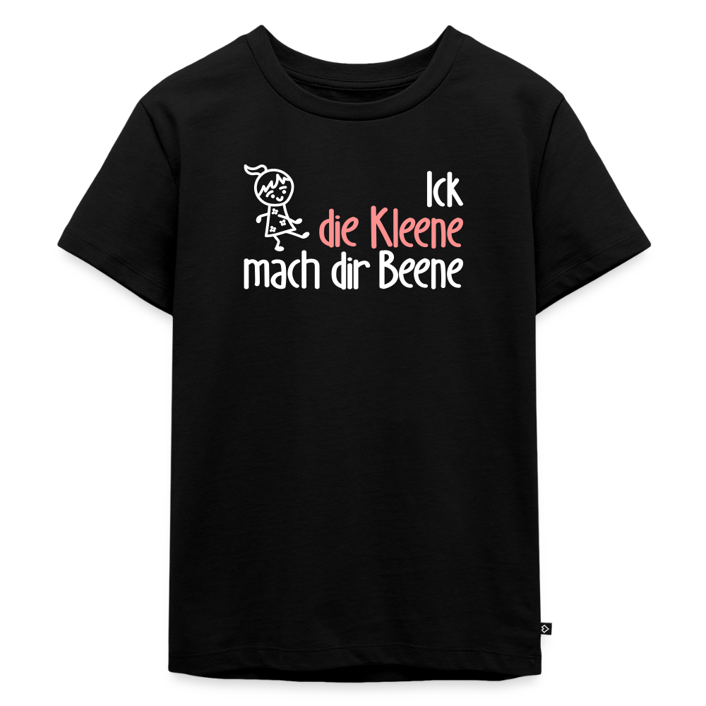 Ick, die Kleene, mach dir Beene! - Kinder Premium T-Shirt - Schwarz