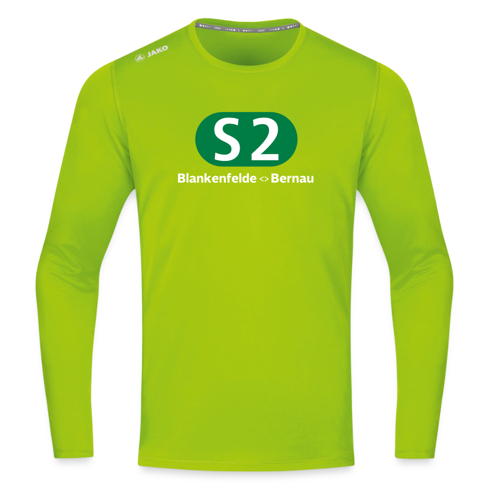 S2 - Männer Sport Langamshirt - Neongrün