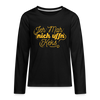 Jeh mah nich uffn Keks gelb - Teenager Langarmshirt - Schwarz