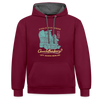 Chalkidiki oder Charlottenburg - Kontrast Hoodie - Weinrot/Anthrazit
