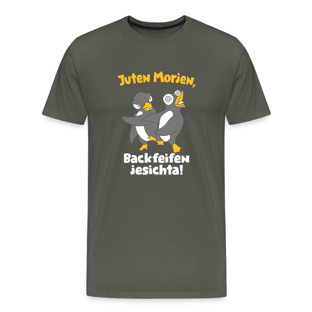 Juten Morjen, Backfeifenjesichta! - Männer Premium T-Shirt - Asphalt
