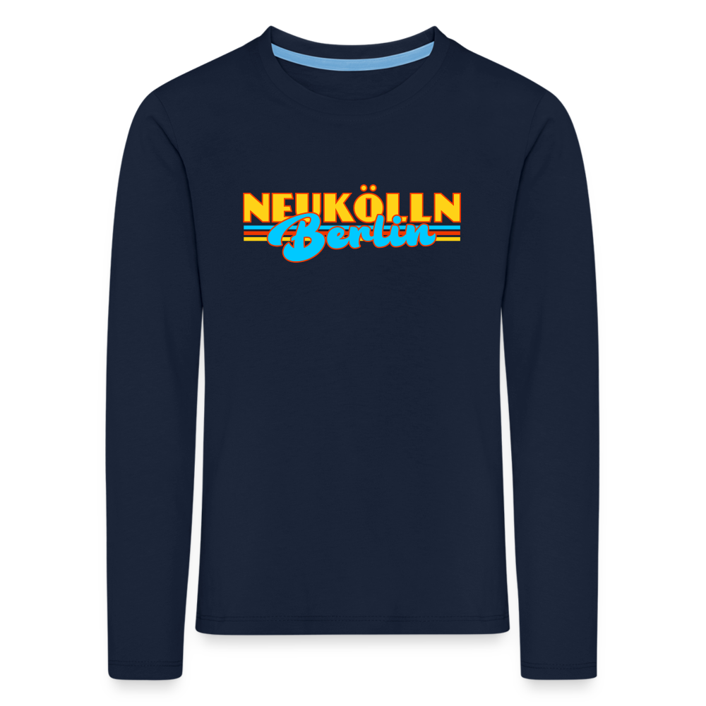 Neukölln Berlin Retro - Kinder Langarmshirt - Navy