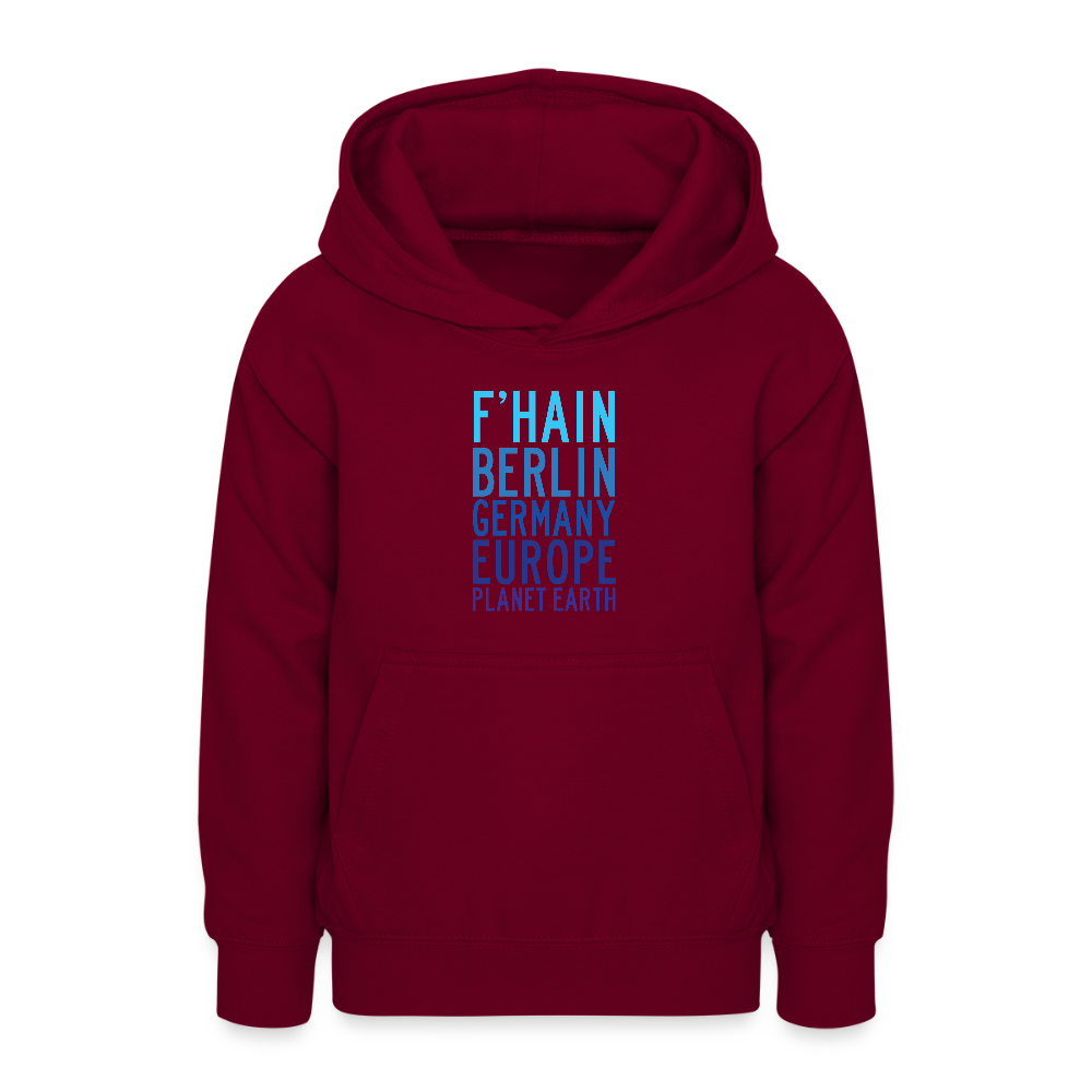 F'hain - Planet Earth - Teenager Hoodie - Bordeaux