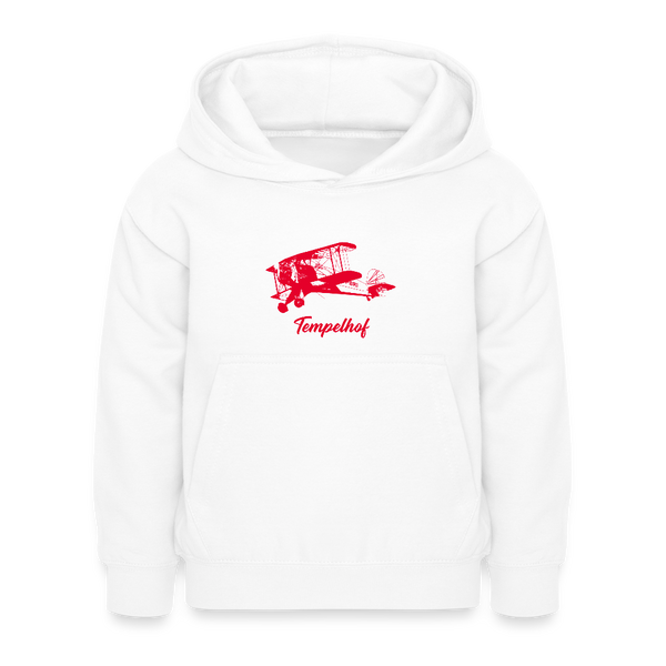 Tempelhof Flugzeug rot - Kinder Hoodie - Weiß