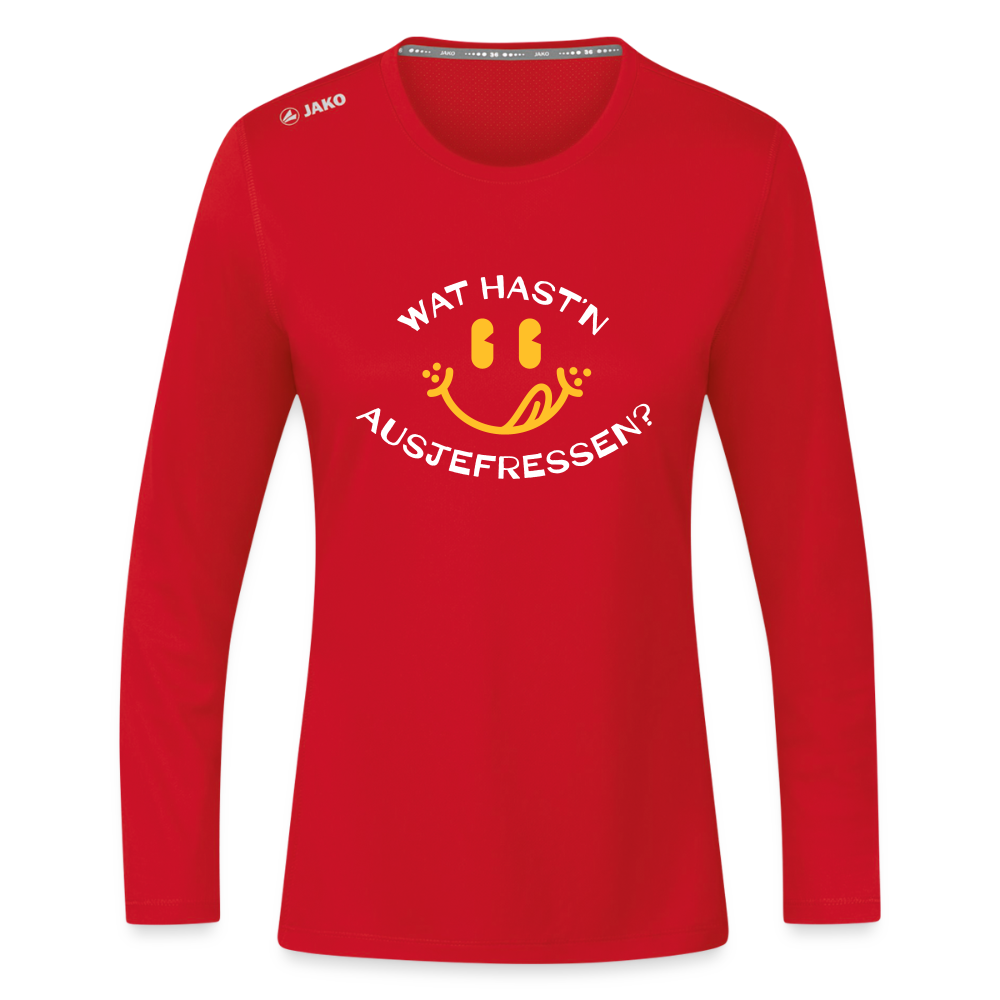 Wat Hast’n Ausjefressen - Frauen Sport Langarmshirt - Rot