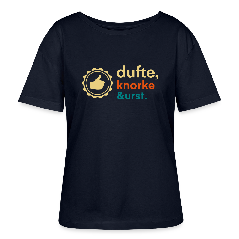 Dufte, Knorke, Urst - Relaxed Rundhals Frauen Bio-T-Shirt - Navy