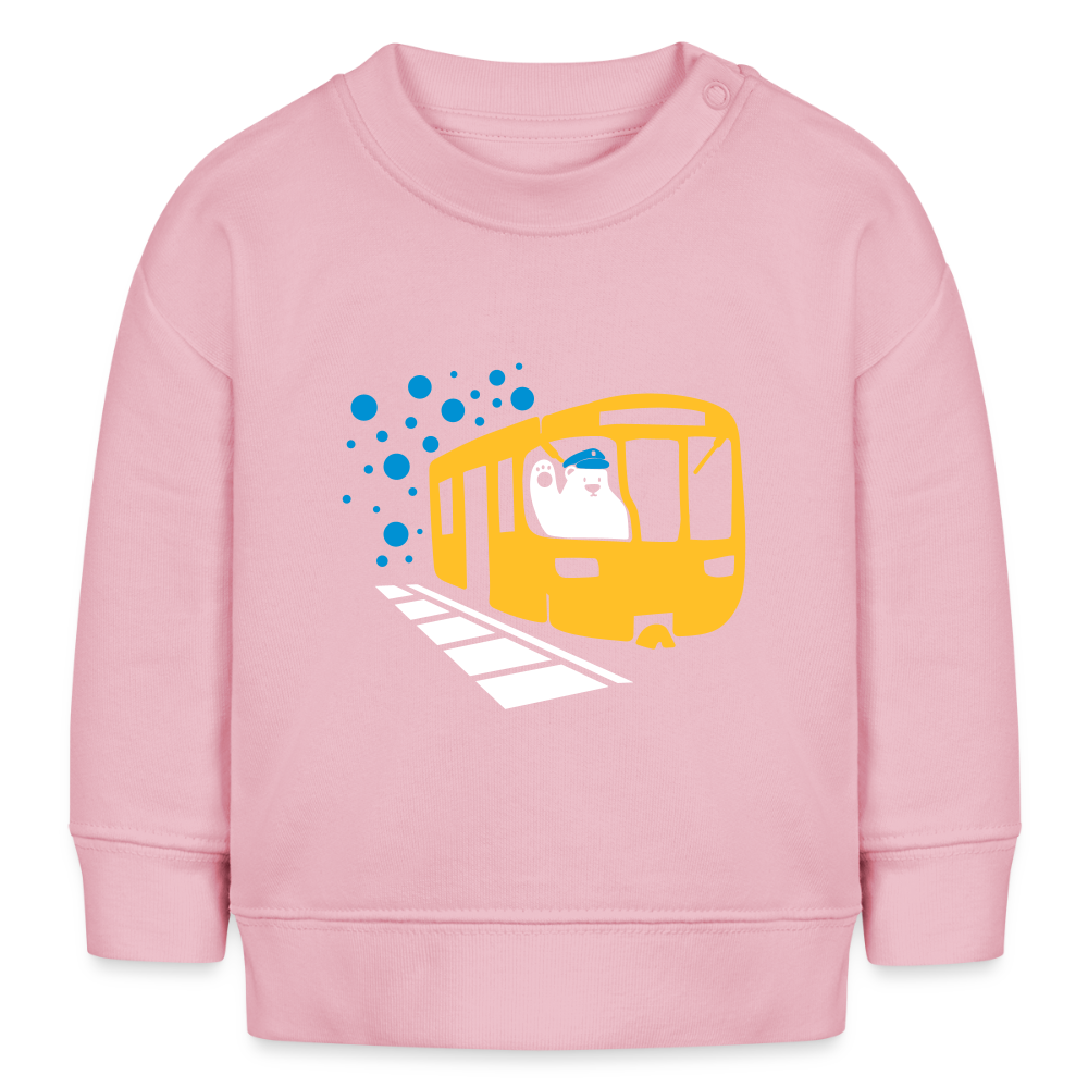 Bär in U-Bahn Kommt - Baby Bio Pullover - Hellrosa