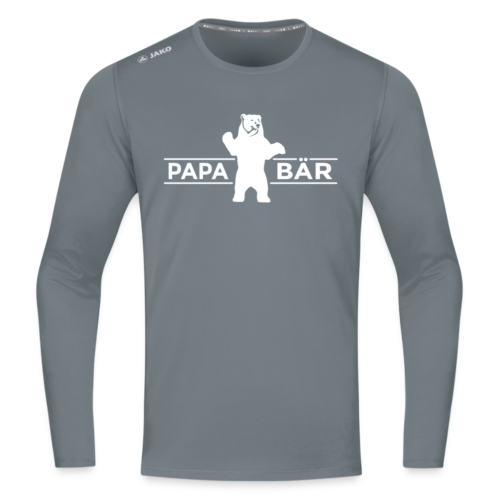 Papa Bär - Männer Sport Langamshirt - Grau