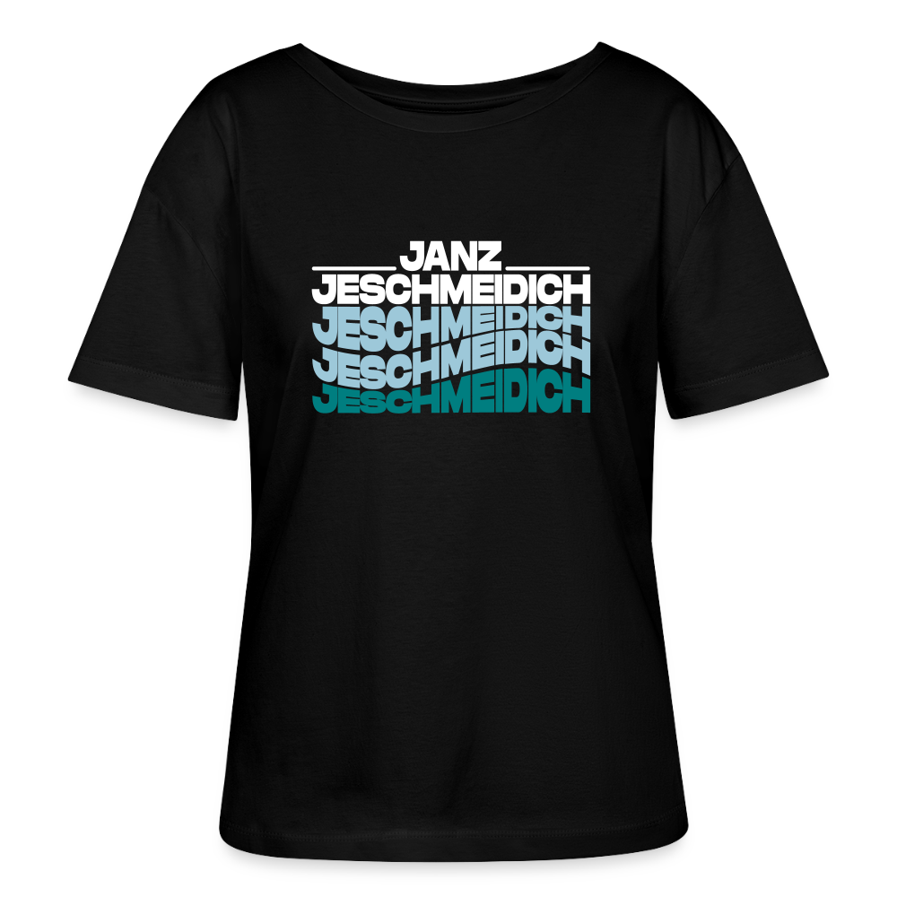 Janz Jeschmeidich - Relaxed Rundhals Frauen Bio-T-Shirt - Schwarz