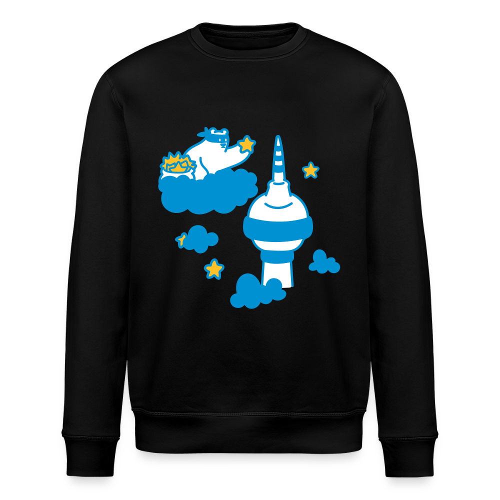 Berliner Bär bei Nacht - Unisex Bio Sweatshirt - Schwarz