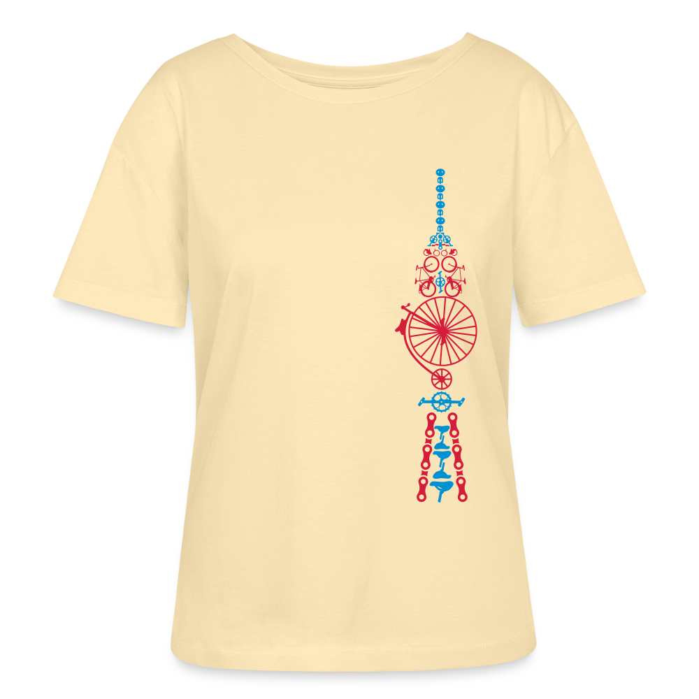Fernsehturm der Fahrräder - Relaxed Rundhals Frauen Bio-T-Shirt - Creme