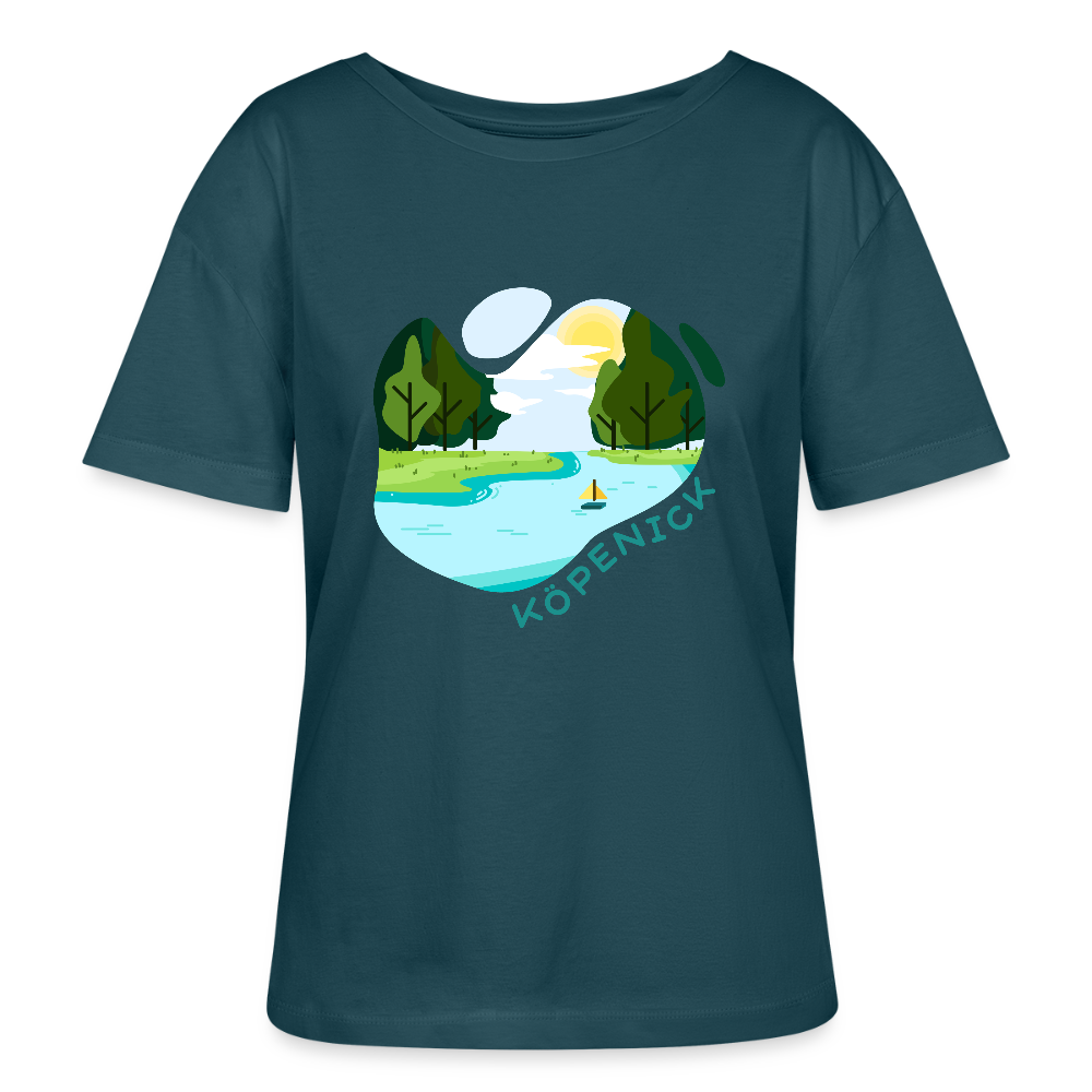 Köpenick am Wasser - Relaxed Rundhals Frauen Bio-T-Shirt - Dunkles Petrol