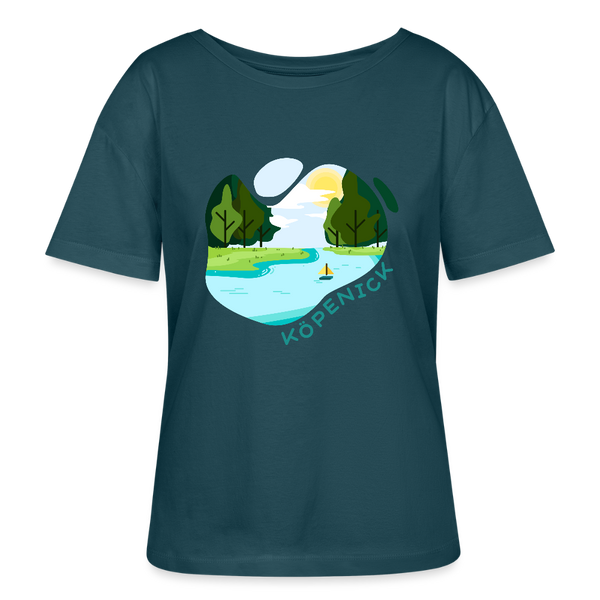 Köpenick am Wasser - Relaxed Rundhals Frauen Bio-T-Shirt - Dunkles Petrol