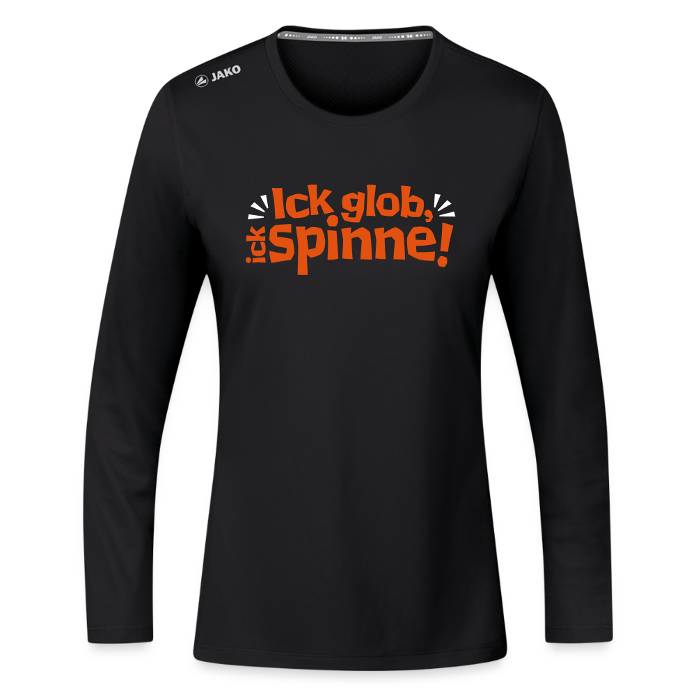 Ick glob, ick spinne! - Frauen Sport Langarmshirt - Schwarz