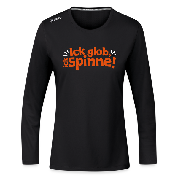 Ick glob, ick spinne! - Frauen Sport Langarmshirt - Schwarz