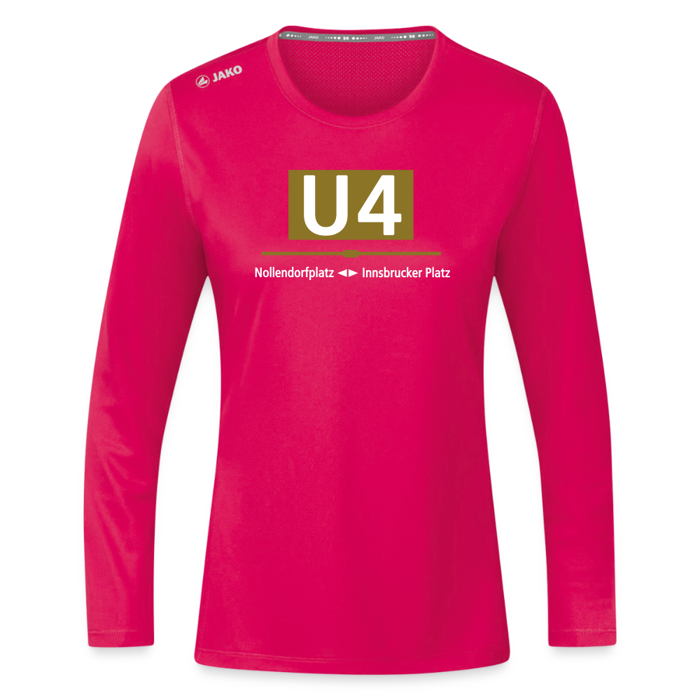 U4 - Frauen Sport Langarmshirt - dunkles Pink