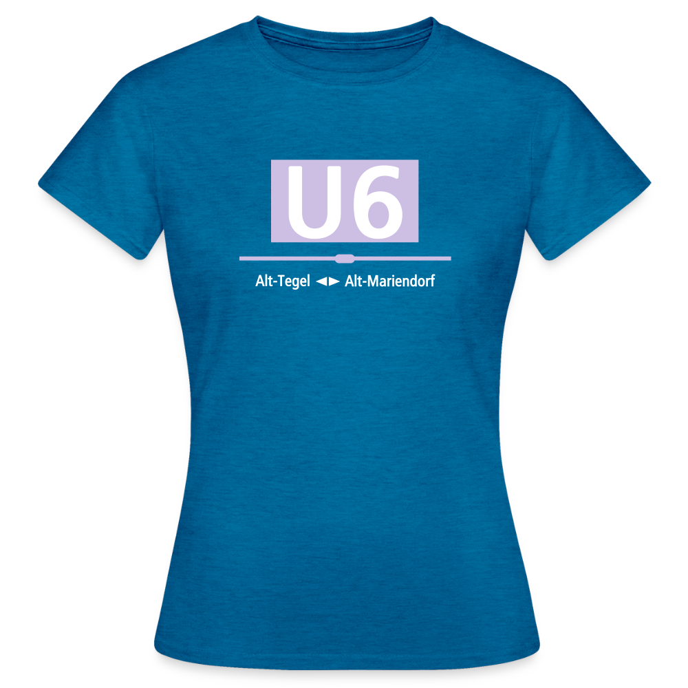 U6 - Frauen Premium T-Shirt - Antikblaues Saphir meliert